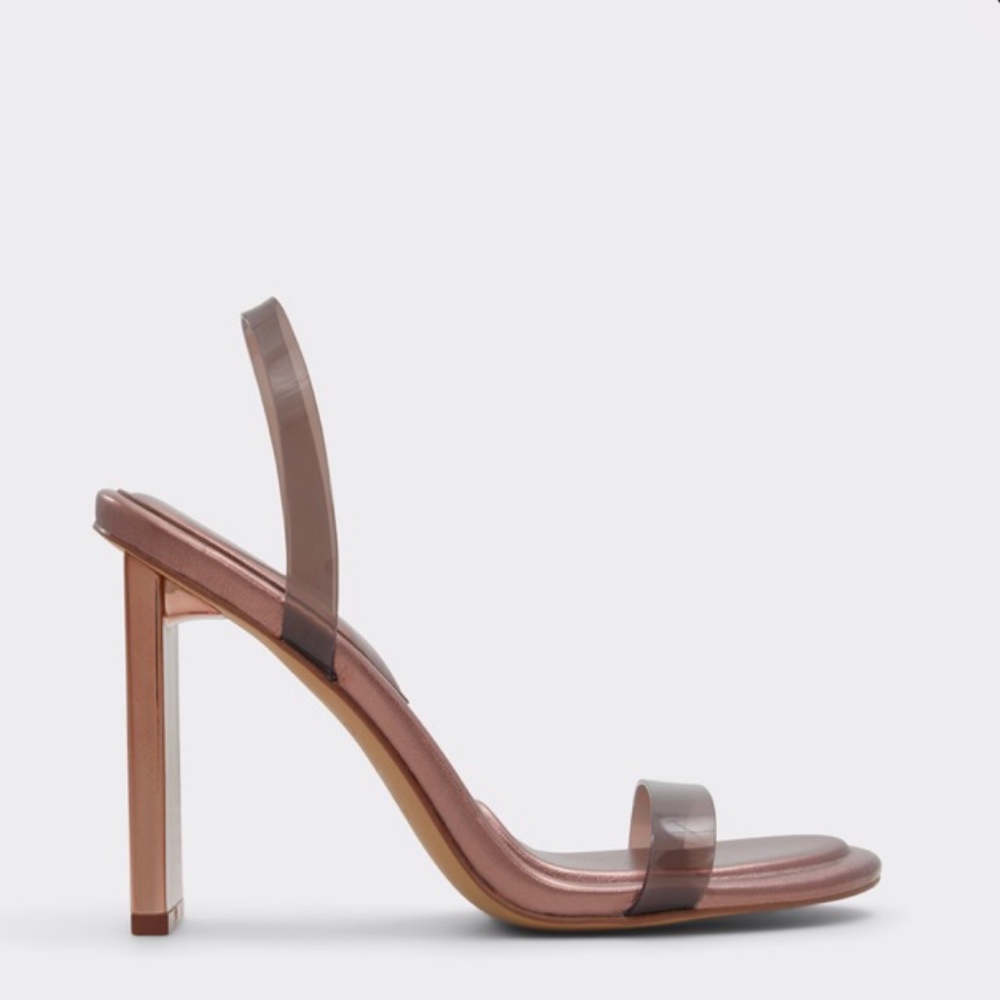 BRAND NEW Aldo Vitra Sling Back Heeled Sandal Rust Brown